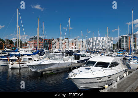 Yachts in Ipswich marina. Ipswich, Suffolk, Regno Unito. Foto Stock