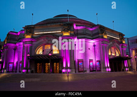 Usher Hall illuminata di sera, Edimburgo Scozia UK Foto Stock