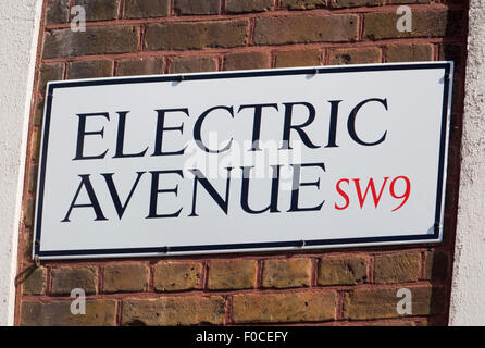 Electric Avenue strada segno Brixton London SW9 England Regno Unito Foto Stock