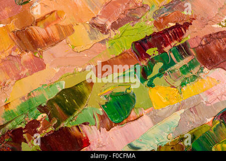 Pittura a olio pennellate astratte closeup Foto Stock