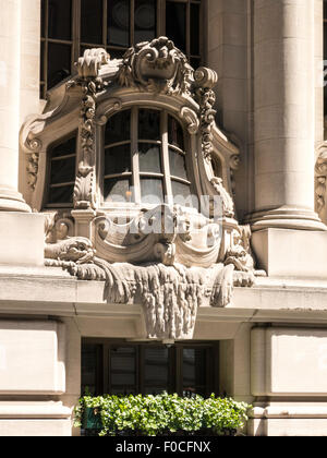 Ornano la facciata navale, New York Yacht Club, 37 West 44th Street, New York Foto Stock