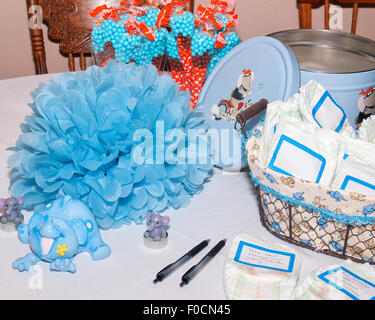 Decorazioni a un bambino doccia per un ragazzo. Foto Stock