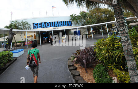 Marzo 26, 2015 - Key Biscayne, Florida, Stati Uniti - ingresso al Miami Seaquarium, casa del killer whale, Lolita. Foto Stock