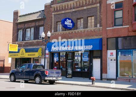 Pedina negozio, Milwaukee Avenue. Wicker Park quartiere, Chicago, Illinois. Foto Stock