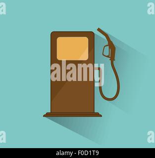 Stazione di gas in colori retrò Illustrazione Vettoriale