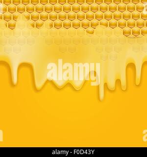La fusione del miele per favi sfondo Illustrazione Vettoriale
