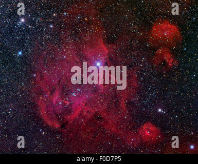 IC 2944, il pollo in esecuzione nebulosa nella costellazione del Centauro. Foto Stock