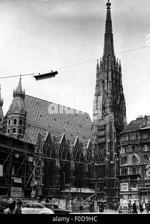 Geografia / viaggio,Austria,Vienna,chiese,St. Cattedrale di Stephansdom,costruita 1137 - 1263,vista esterna,circa 1950,Europa,chiese,St.Saint,Stephen,chiesa,cattedrali,vista esterna,trasporto,strada,strade,auto,auto,scena stradale,scene di strada,passerby,passers-by,pedone,lampione,lampione,luci di strada,XX secolo,periodo post-guerra,Gotico,periodo post-guerra,anni post-guerra,anni post-guerra,periodo gotico,anni post-guerra,anni post-guerra,anni post-guerra,anni post-guerra,periodo gotico,anni post-guerra,anni post-guerra,anni successivi,anni passati,anni,anni-guerra,anni passati,anni,anni,periodo gotico,anni passati,anni,anni,anni,anni,anni, Foto Stock