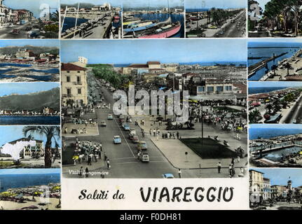 Geografia / viaggio, Italia, Viareggio, vedute della città / paesaggi urbani, viali Lungomare, cartolina fotografica, anni '50, diritti aggiuntivi-clearences-non disponibile Foto Stock