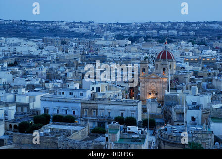 Vista di Victoria (ir-Rabat) nell isola di Gozo, Malta Foto Stock