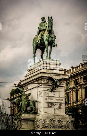 Statua di Giuseppe Garibaldi, Milano, Italia. Foto Stock