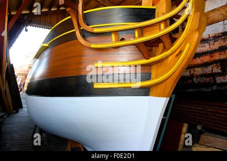 La barca di legno, Flensburg, Germania, nautica, lavori in legno, barca restauro, legno, Foto Stock