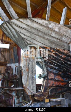 La barca di legno, Flensburg, Germania, nautica, lavori in legno, barca restauro, legno, Foto Stock