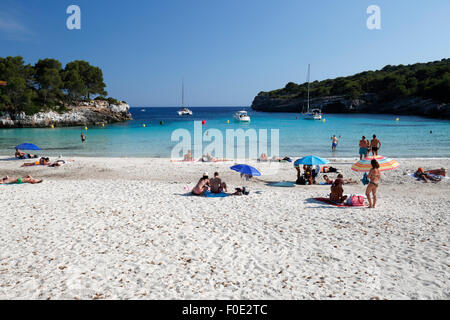 Cala en Turqueta, South West Coast, vicino a Ciutadella, Menorca, isole Baleari, Spagna, Europa Foto Stock