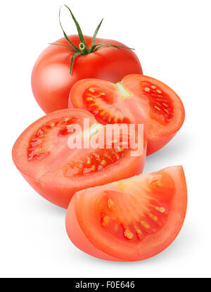 Pomodori isolato su bianco Foto Stock