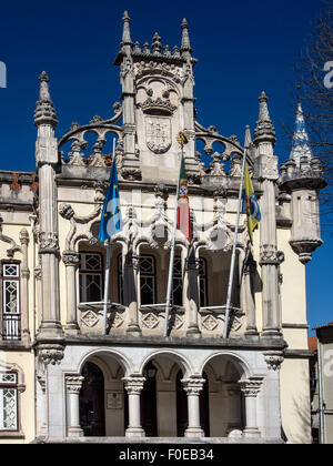 SINTRA, PORTOGALLO - 07 MARZO 2015: Dettaglio del municipio medievale di Sintra Foto Stock