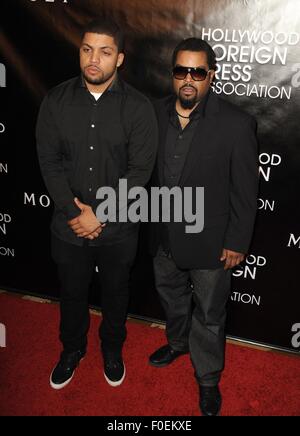 Beverly Hills, CA. 13 Ago, 2015. O'Shea Jackson Jr., Ice Cube presso gli arrivi per la Hollywood Foreign Press Association le sue sovvenzioni banchetto, il Beverly Wilshire Hotel di Beverly Hills, CA il 13 agosto 2015. Credito: Dee Cercone/Everett raccolta/Alamy Live News Foto Stock