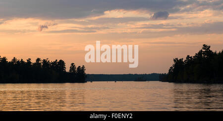 Il lago dei boschi, Ontario, Canada Foto Stock