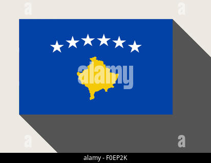 Bandiera del Kosovo in flat web design di stile. Foto Stock