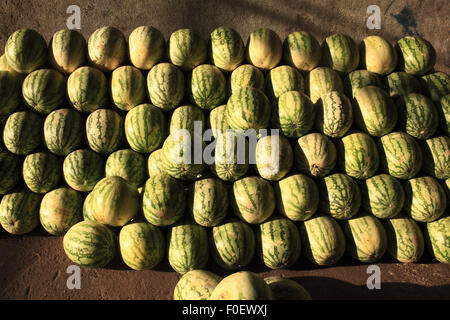 Mumbai, Maharashtra. 4 apr, 2014. 04 aprile 2014, Mumbai - India.acqua fresca meloni per la vendita al mercato Crawford a Mumbai. © Subhash Sharma/ZUMA filo/Alamy Live News Foto Stock