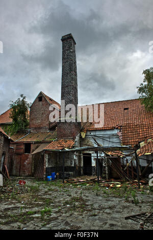 Ora chiuso e abbandonata White Star Brewery, Rick Steenweg in Belgio Foto Stock