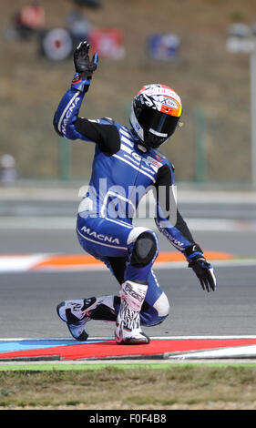 Gran Premio della Repubblica ceca 2015, Moto3, formazione, Andrea Locatelli dall'Italia, la Repubblica ceca, 14 Agosto Brno, Repubblica Ceca. (CTK foto/Vaclav Salek) Foto Stock