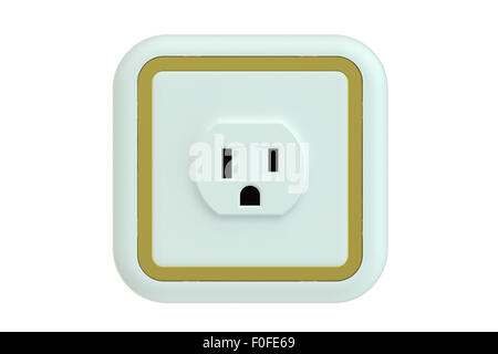Presa elettrica isolata su sfondo bianco Foto Stock