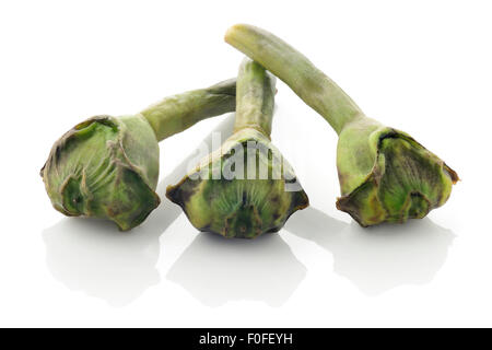 Tre le castagne d'acqua Shot in Studio su sfondo bianco Foto Stock