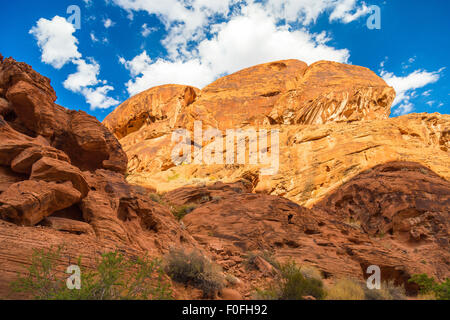 Red Rock Landscape, la Valle del Fuoco del parco statale, Nevada, STATI UNITI D'AMERICA Foto Stock