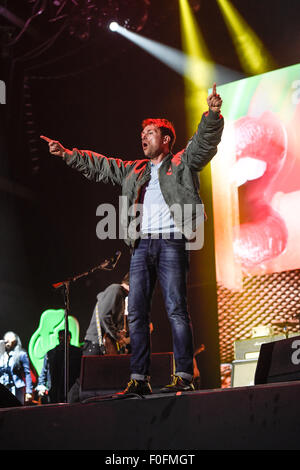 Blur headline Isle of Wight Festival il sabato con: Blur, Damon Albarn dove: Isle Of Wight, Regno Unito quando: 14 Giu 2015 Foto Stock