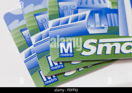 SmarTrip Washington Metropolitan Transit Authority (WMATA) contatto-meno per memorizzare il valore di smart card - USA Foto Stock