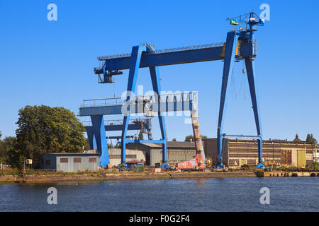 Grande Gru nel porto di Danzica, Polonia. Foto Stock