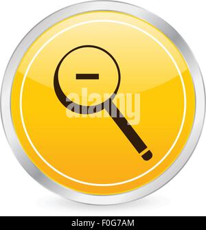 Eseguire lo zoom indietro cerchio giallo icona su uno sfondo bianco. Illustrazione Vettoriale. Illustrazione Vettoriale