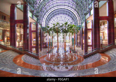 Atrio del World Financial Center. Giardino invernale del World Financial Center di Manhattan, Battery Park di New York Foto Stock