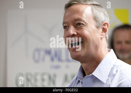 Città di Sioux, IOWA, USA. Il 15 agosto, 2015. Ex Gov.Martin O'MALLEY (D-Maryland) parla alla sua nuova apertura ufficio della campagna nella città di Sioux, Iowa, Sabato, Agosto 15, 2015. Credito: Jerry Mennenga/ZUMA filo/Alamy Live News Foto Stock