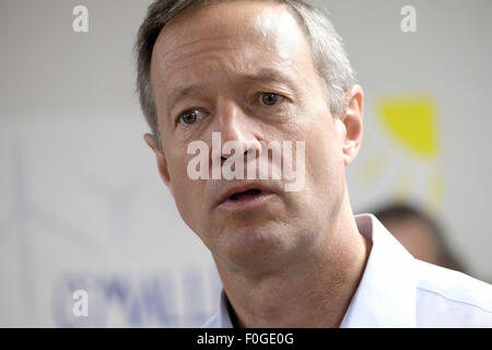 Città di Sioux, IOWA, USA. Il 15 agosto, 2015. Ex Gov.Martin O'MALLEY (D-Maryland) parla alla sua nuova apertura ufficio della campagna nella città di Sioux, Iowa, Sabato, Agosto 15, 2015. Credito: Jerry Mennenga/ZUMA filo/Alamy Live News Foto Stock