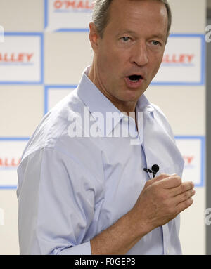 Città di Sioux, IOWA, USA. Il 15 agosto, 2015. Ex Gov.Martin O'MALLEY (D-Maryland) parla alla sua nuova apertura ufficio della campagna nella città di Sioux, Iowa, Sabato, Agosto 15, 2015. Credito: Jerry Mennenga/ZUMA filo/Alamy Live News Foto Stock