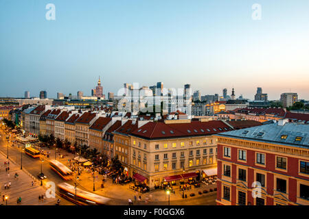 Vista superiore della città vecchia di Varsavia Foto Stock