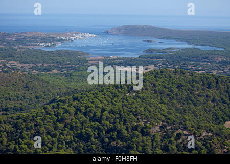 Vista aerea di Fornells Menorca Foto Stock