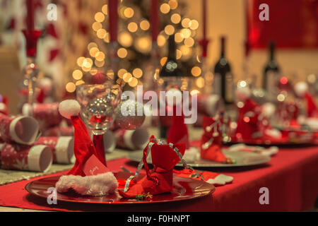 Natale Impostazione tabella Foto Stock