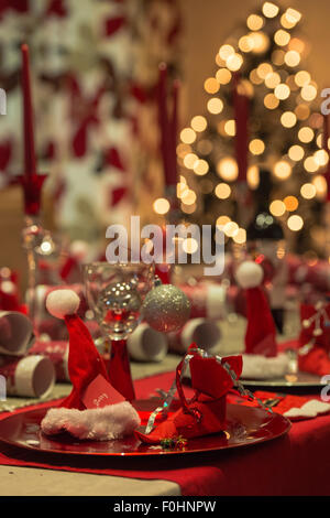 Natale Impostazione tabella Foto Stock