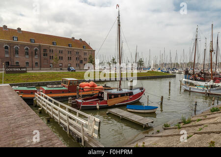 Ex complesso carcerario 'Krententuin'' su Oostereiland, un'isola artificiale, in Hoorn ( Corno ), North Holland, Paesi Bassi. Foto Stock