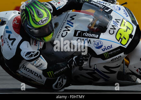 Brno, Repubblica Ceca. Il 16 agosto, 2015. Repubblica ceca MotoGP. Gran Premio Bwin Cal Crutchlow (LCR Honda) durante la gara. Credit: Azione Plus immagini di sport/Alamy Live News Foto Stock