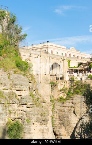 Puente Nuevo ponte su El Tajo di Ronda in Andalusia, Spagna Foto Stock