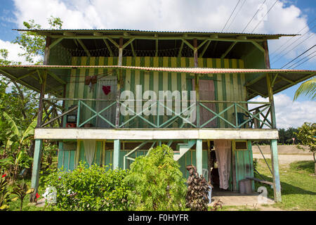 Tradizionale lavoratore palm house di Matapalo, nel sud della Costa Rica 2013 Foto Stock