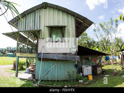 Tradizionale lavoratore palm house di Matapalo, nel sud della Costa Rica 2013 Foto Stock