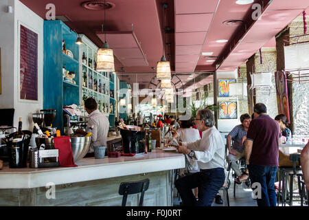 Madrid Spagna,Ispanica Salamanca,Recoletos,A.N.E.L. Tapas & Lounge, ristorante, ristoranti, ristoranti, ristoranti, caffè, bar, lounge pub, cucina, ristoranti, interni Foto Stock