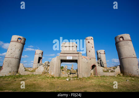 Ruderi del maniero di Saint-Pol Roux A la Pointe de Pen Hir. Brittany, Francia. Foto Stock