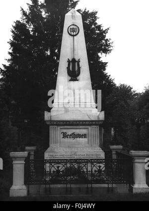 Beethoven, Ludwig van, 17.12.1770 - 26.3.1827, compositore tedesco, tomba a Cermetery centrale, Vienna, Austria, Foto Stock