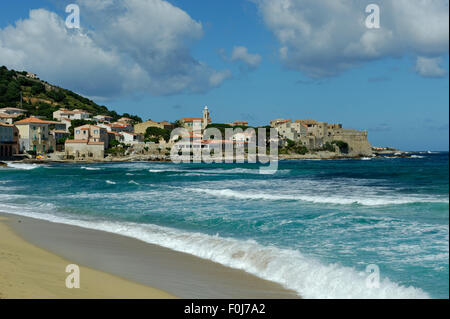 Spiaggia di Algajola, Haute-Corse Balagne Costa Nord, Corsica, Francia Foto Stock